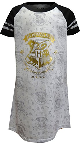 Book Cover Harry Potter Girls' Big Hogwarts Short Sleeve Raglan Nightgown