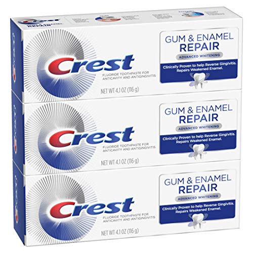 Book Cover Crest Gum & Enamel Repair Toothpaste, Advanced Whitening, 4.1oz (Pack of 3) ( Packaging May Vary )