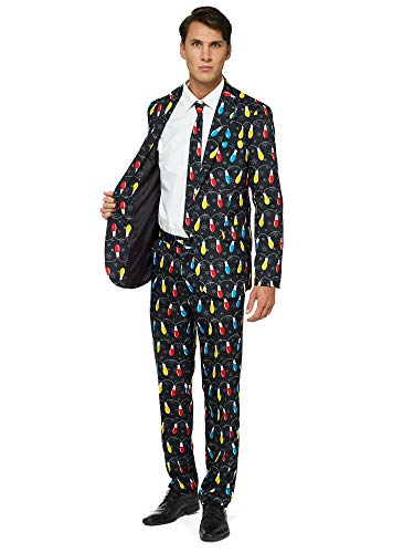 Book Cover Offstream Ugly Christmas Suits for Men in Different Prints - Xmas Sweater Costumes Include Jacket Pants & Tie