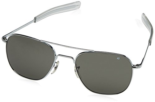 Book Cover American Optical Original Pilot Eyewear 55mm Silver Frame with Bayonet Temples and True Color Gray Glass Lens