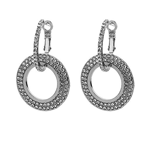 Book Cover Himpokejg Women's Fashion Rhinestone Double Circle Hoop Earrings Party Jewelry Charm -