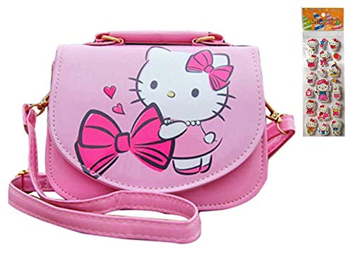 Book Cover Kerr's Choice Hello Kitty Bag for Girls | Hello Kitty Crossbody Purse | Girls Cat Bag (pink)