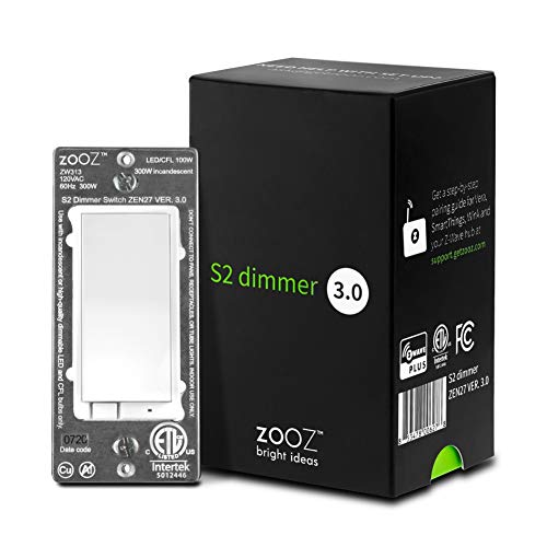 Book Cover Zooz Z-Wave Plus S2 Wall Dimmer Switch ZEN27 with NEW Simple Direct 3-Way and 4-Way (Works with Existing On Off Switches, No Add-Ons) and NEW No-Flicker Dimming (for all LED's up to 100W)