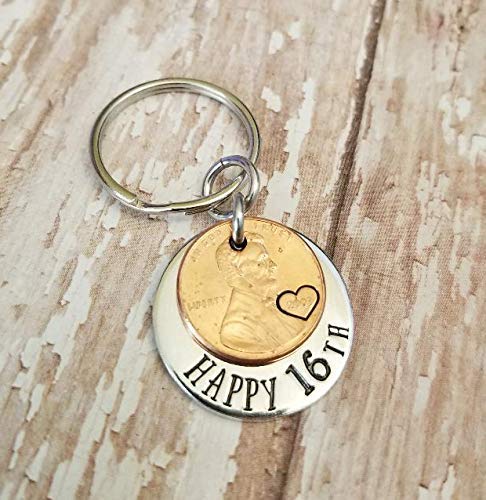 Book Cover Lucky 2003 Penny Happy 16th Birthday Gift with a Copper Coin Key Chain