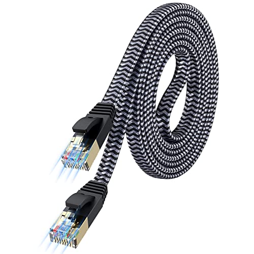 Book Cover MORELECS Cat 7 Ethernet Cable 15 ft, Nylon Braided Cat 7 Internet Cable 15 ft Ethernet Cable RJ45 Network Cable Cat7 LAN Cable for PC Laptop Modem Router Cable Ethernet