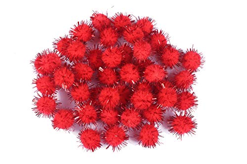 Book Cover YYCRAFT Glitter Tinsel Pom Poms Sparkle Balls for DIY Craft/Home Decoration/Cat Toys (Ball Size: 3/4