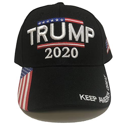 Book Cover Trump 2020 Hat - Keep America Great 3D Embroidery American Flag Donald Trump MAGA Baseball Cap