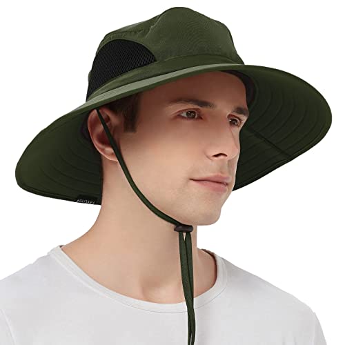 Book Cover EINSKEY Sun Hat for Men/Women, Waterproof Wide Birm Bucket Hat UV Protection Boonie Hat for Fishing Hiking Garden Beach