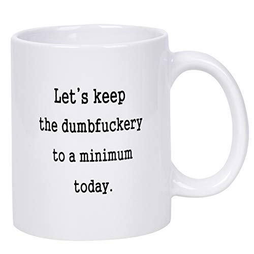 Book Cover Funny Coffee Mug Let's Keep Annoyance To A Minimum Today The Office Coffee Tea Cup with Funny saythings Novelty Mugs Funny Mugs for Coworkers Boss Friends Men Women White Elephant