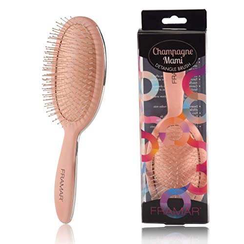 Book Cover Framar Detangling Hair Brush - No More Tangles Hairbrush - Elegant Detangler brush, Hair brushes for women, men and children (Champagne)