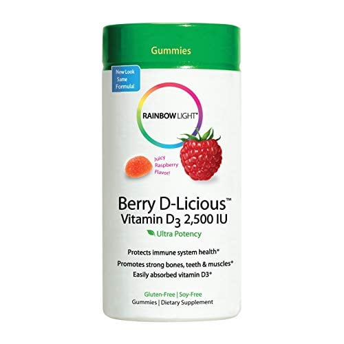 Book Cover Rainbow Light - Berry D-Licious 2,500 IU Vitamin D3 Gummy - Ultra Potency Vitamin D Supplement Supports Bone and Muscle Strength, Calcium Absorption, and Circulatory Health; Gluten-Free - 60 Count