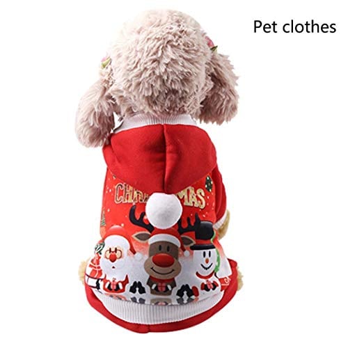Book Cover Kecooi Pet Dog Casual Christmas Print Button Closure Winter Warm Sweatshirts Dresses