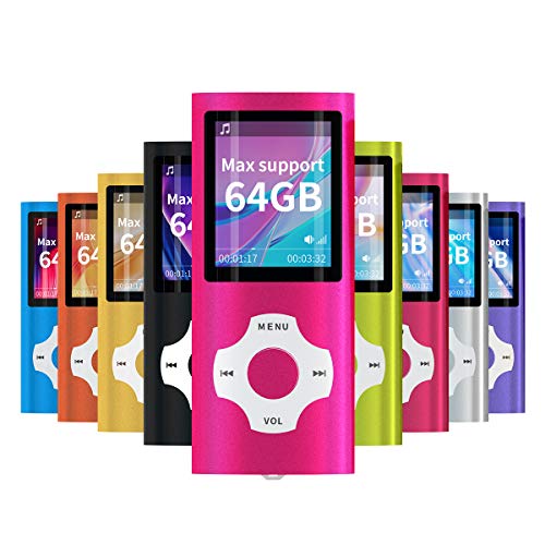 Book Cover Mymahdi MP3/MP4 Portable Player,1.8 Inch LCD Screen,Max Support 64GB,Pink
