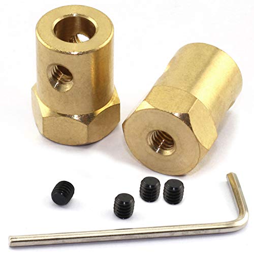 Book Cover Magic&Shell 2-Pack 6mm Hex Brass Shaft Coupling Metal Axis Bearing Fittings DIY Model Accessory Shaft Hexagonal Coupler Motor Connector