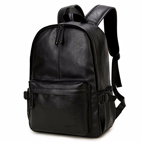 Book Cover Vintage PU Leather Backpack, OURBAG Outdoor School College Bookbag fit Laptop Computer Backpack for Man and Woman