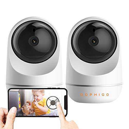 Book Cover DOPHIGO 1080P Dome 360 Wireless Baby Monitor Safety Auto Tracking Home Security Surveillance IP Cloud Cam Night Vision Camera (2 Pack Camera)