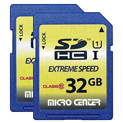 Book Cover 32GB Class 10 SDHC Flash Memory Card SD Card by Micro Center (2 Pack)