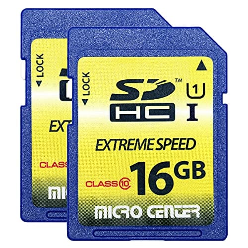 Book Cover 16GB Class 10 SDHC Flash Memory Card Standard Full Size SD Card USH-I U1 Trail Camera Memory Card by Micro Center (2 Pack)
