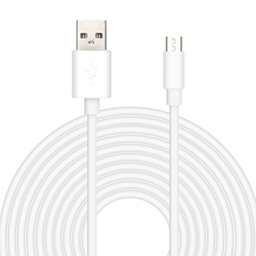 Book Cover 25ft USB Power Extension Cable Power Cord for Wireless Home Security Camera, Kasa Cam, Wyze Cam, YI Cloud, Nest Cam, Netvue, Furbo Dog, Blink, Amazon Cloud Cam Oculus Go (USB Cable, White)