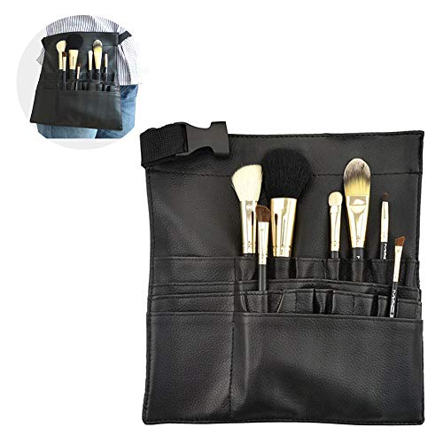 Book Cover 22 Pockets Professional Cosmetic Makeup Brush Bag with Adjustable Belt Strap for Artist