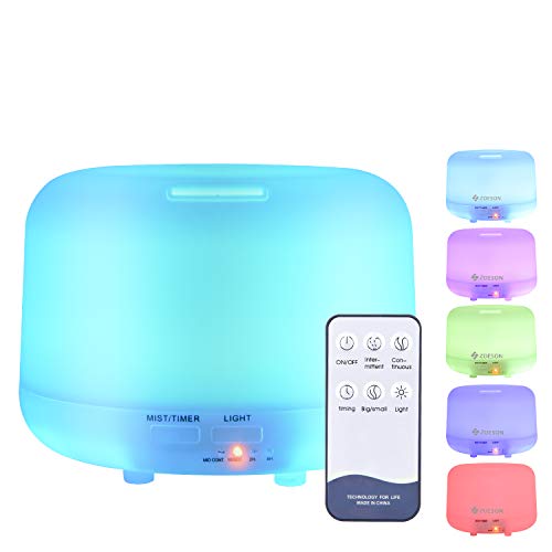 Book Cover ZOESON Aroma Diffuser for Essential Oil, Aromatherapy Diffusers Ultrasonic Cool Mist Humidifier, 7 Color Changing LED Light for Bedroom Office (300ML)