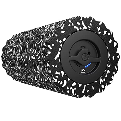 Book Cover FITINDEX Electric Foam Roller 4-Speed Vibrating Yoga Massage Muscle Roller, Deep Trigger Point Sports Massage, High-Intensity Massager Roller with Rechargeable Function - Black