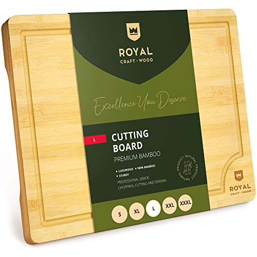 Book Cover Bamboo Cutting Board with Juice Groove - Kitchen Chopping Board for Meat Cheese and Vegetables | Heavy Duty Serving Tray w/Handles (Large,10 x 15