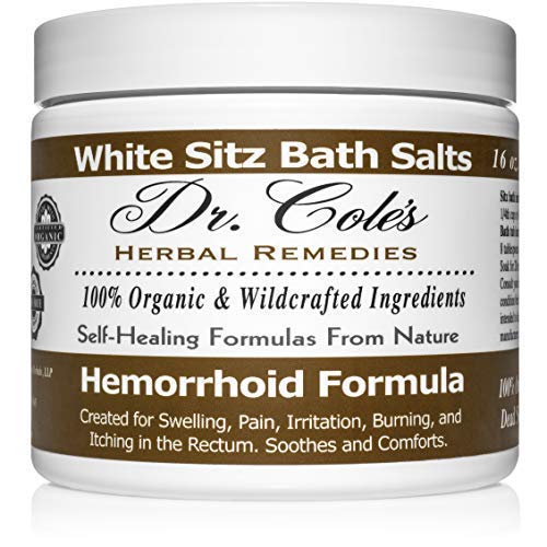 Book Cover Dr. Cole's Hemorrhoid Sitz Bath Treatment: Organic, Herbal Bath Salts That Soothe Itching, Swelling and Pain Related to Hemorrhoids. Safe for All Ages. for Use in Small Sitz Bath Tub (White)