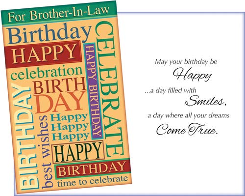 Book Cover Prime Greetings Happy Birthday Card For Brother-In-Law