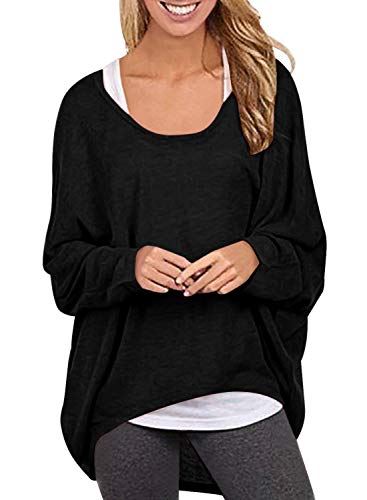 Book Cover Yidarton Womens Sweater Casual Oversized Baggy Off-Shoulder Long Sleeve Pullover Shirts Tops