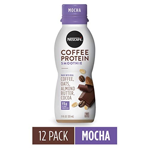 Book Cover NESCAFÉ Coffee Protein Smoothie, Mocha, 11 FL OZ, 12 Bottles | Plant-Based Protein | Non-Dairy | Arabica Coffee