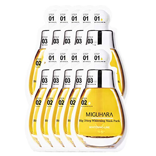 Book Cover Miguhara Ampoule, Facial Cream, Facial Sheet Mask - All in 10 Facial Mask 1 Pack inc. Essence Toner 20ml - Moisturizing, Pore Tightening for Dry Sensitive Skin