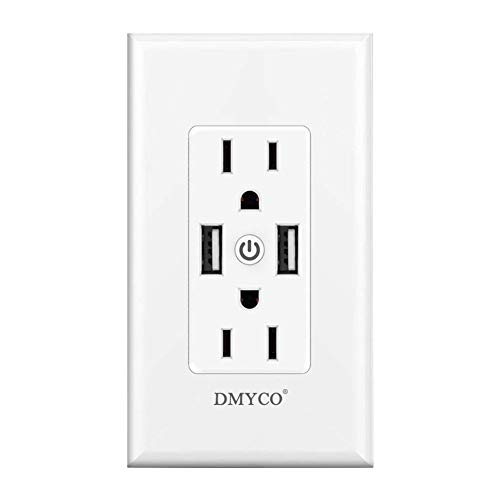 Book Cover WiFi Smart Wall Outlet,Top & Bottom Outlets are Independently Controllable,Duplex Receptacle Socket,Compatible with Alexa Dot Echo Plus Google Assistant IFTTT, No Hub Required (1)