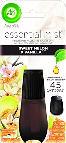 Book Cover Air Wick Essential Mist, Essential Oil Diffuser Refill, Sweet Melon & Vanilla, 1ct, Air Freshener