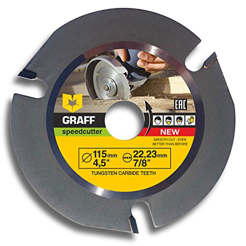 Book Cover Original GRAFF Speedcutter Woodworking Blade for Angle Grinder, Disc for Wood Carving, Cutting, Shaping with 3 Teeth 7/8'' Arbor (4.5 Inch (115mm)) from Manufacturer