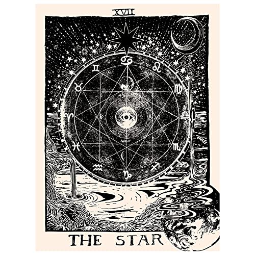 Book Cover Pheolyh Tarot Star Tapestry for Bedroom Aesthetic Medieval Tapestry Wall Hanging Mysterious Wall Tapestry Home Decor