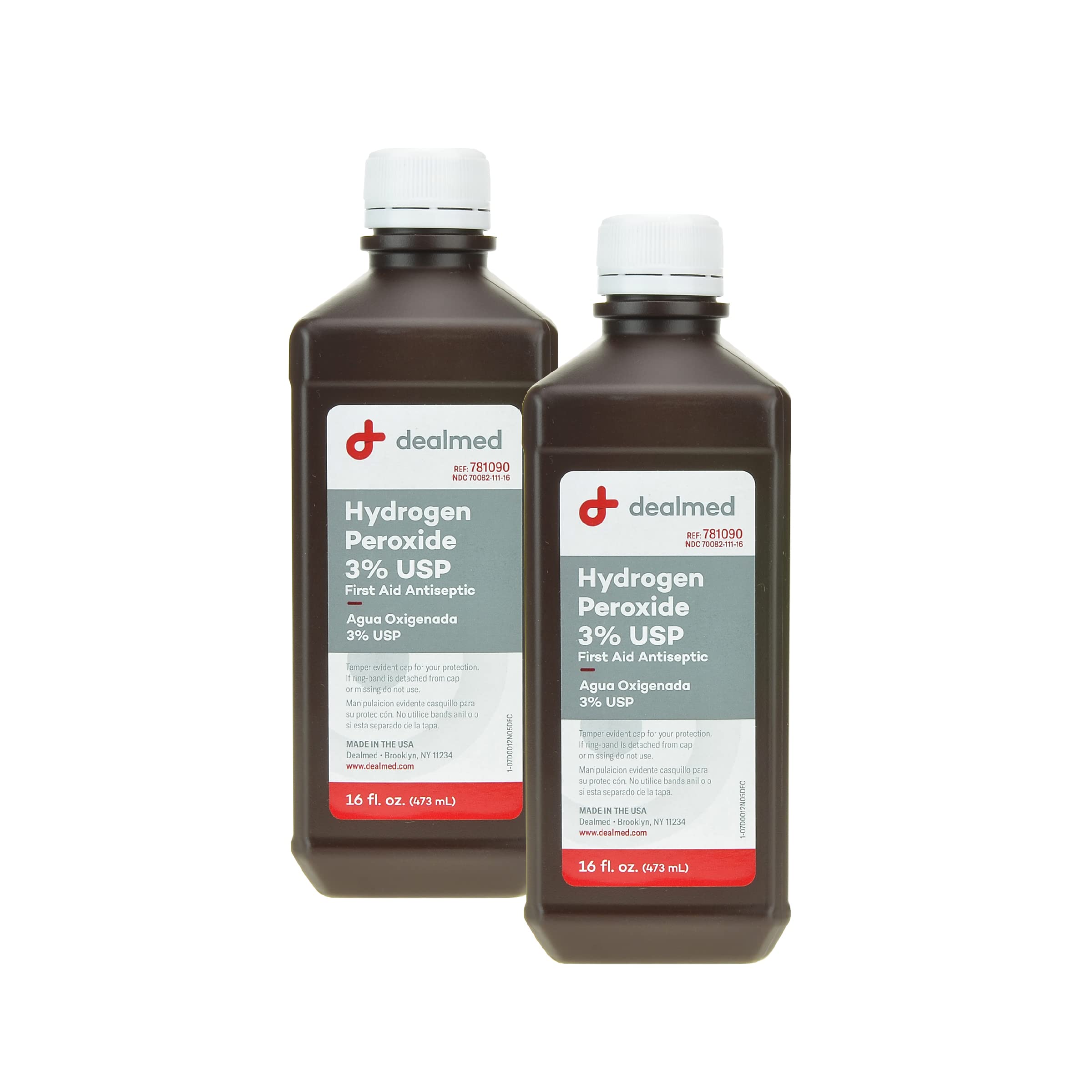 Book Cover Dealmed Hydrogen Peroxide 3% USP | Made in USA | First Aid Antiseptic | 16 fl. oz. (2 Count)