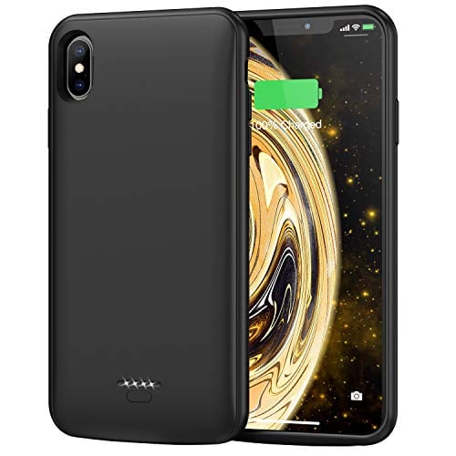 Book Cover Battery Case for iPhone Xs Max, 5000mAh Portable Protective Charging Case Compatible with iPhone Xs Max (6.5 inch) Rechargeable Extended Battery Charger Case (Black)