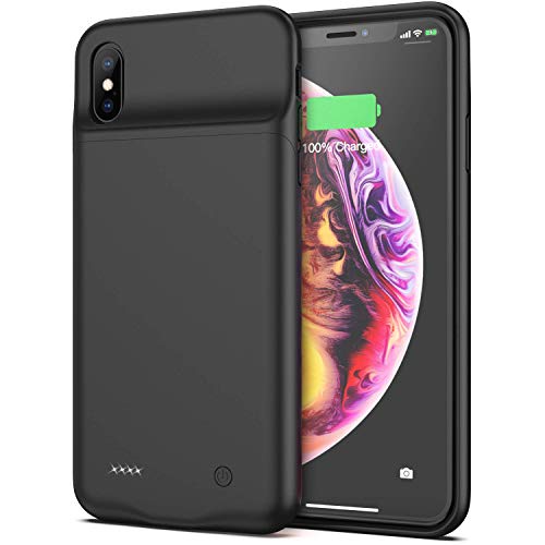 Book Cover iPhone XS MAX Battery Case, 4000mAh Portable Protective Charging Case Extended Rechargeable Battery Pack for iPhone XS MAX (6.5 inch) Charger Case/Black