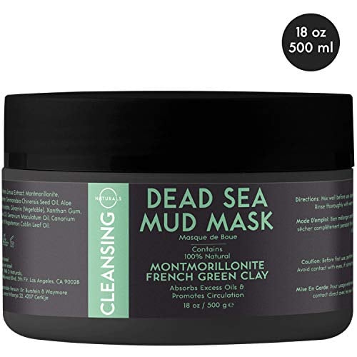 Book Cover O Naturals Best Acne Moisturizing Dead Sea Mud Mask & Green Clay - For Face, Body & Oily Skin. Blackhead Remover, Deep Pore Cleanser & Minimizer Exfoliating & Tightens Skin. Shea Butter 18oz