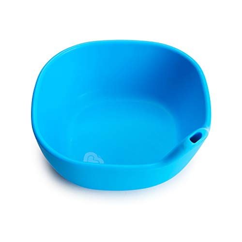 Book Cover Munchkin Last Drop Silicone Toddler Bowl with Built-in Straw, Blue