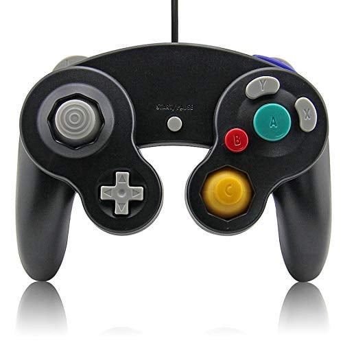Book Cover Gamecube Controller, Lyyes Classic Wired Controllers Compatible with Wii Nintendo Gamecube (Black-1pack)