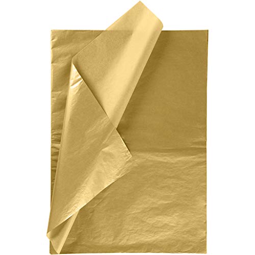 Book Cover RUSPEPA Gift Wrapping Tissue Paper - Metallic Gold Tissue Paper for DIY Crafts,Pack Bags - 19.5 x 27.5 inches -25 Sheets