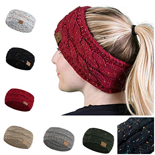 Book Cover Evelove Women Winter Warm Beanie Headband Skiing Knitted Cap Ear Warmer Headbands