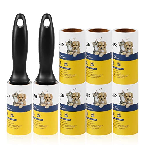 Book Cover HONGFENGDZ Lint Roller Pet Hair Remover - Sticky Lint Remover Rollers for Clothes Pet Hair Cat 8 Pack