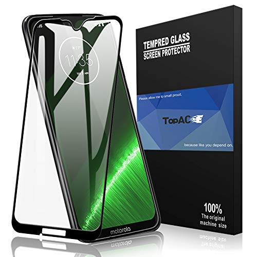 Book Cover TopACE Moto G7 Screen Protector, Moto G7 Tempered Glass 9H Hardness [Case Friendly][Anti-Scratch][Bubble Free] Compatible For Motorola Moto G7 (Black)