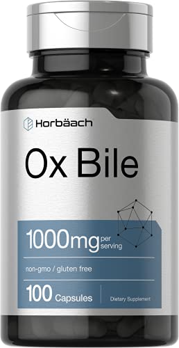 Book Cover Ox Bile 1000 mg 100 Capsules | Digestive Enzymes Supplement | Non-GMO & Gluten Free | by Horbaach