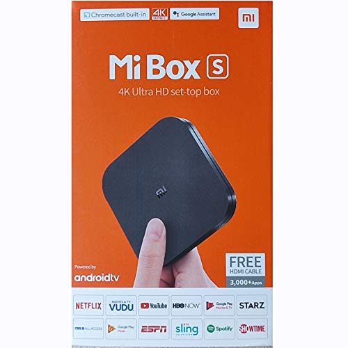 Book Cover Xiaomi Mi Box S Android TV with Google Assistant Remote Streaming Media Player - Chromecast Built-in - 4K HDR - Wi-Fi - 8 GB - Black