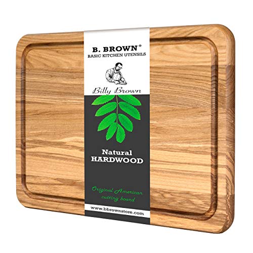 Book Cover Wood Cutting Board B.Brown Original American Cutting Board Great For Serving and Chopping (9.4x13.5 In)