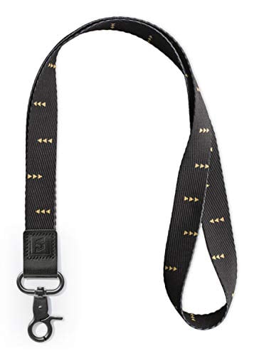 Book Cover SENLLY Classic Black Neck Lanyard Strap Premium Quality with Metal Clasp and Genuine Leather, for Id Badges, Card Holder, Keychain, Cell Mobile Phone, Lightweight Items etc